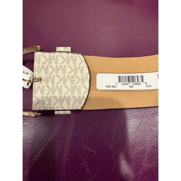 Michael Kors NWT women\'s stretch belt white signature logo monogram design S/M main image 10